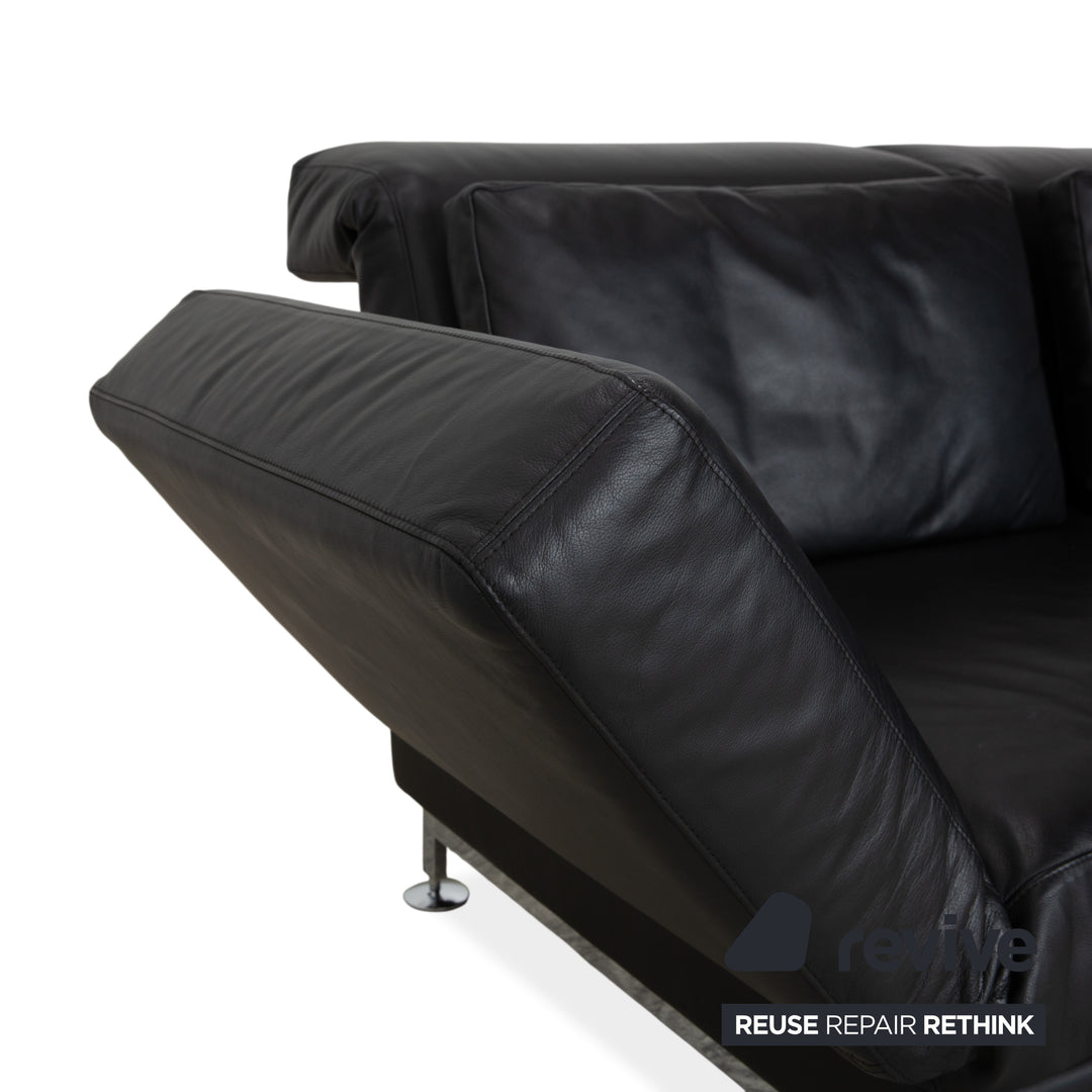 Brühl Moule Zweisitzer Schwarz Leder manuelle Funktion Sofa Couch