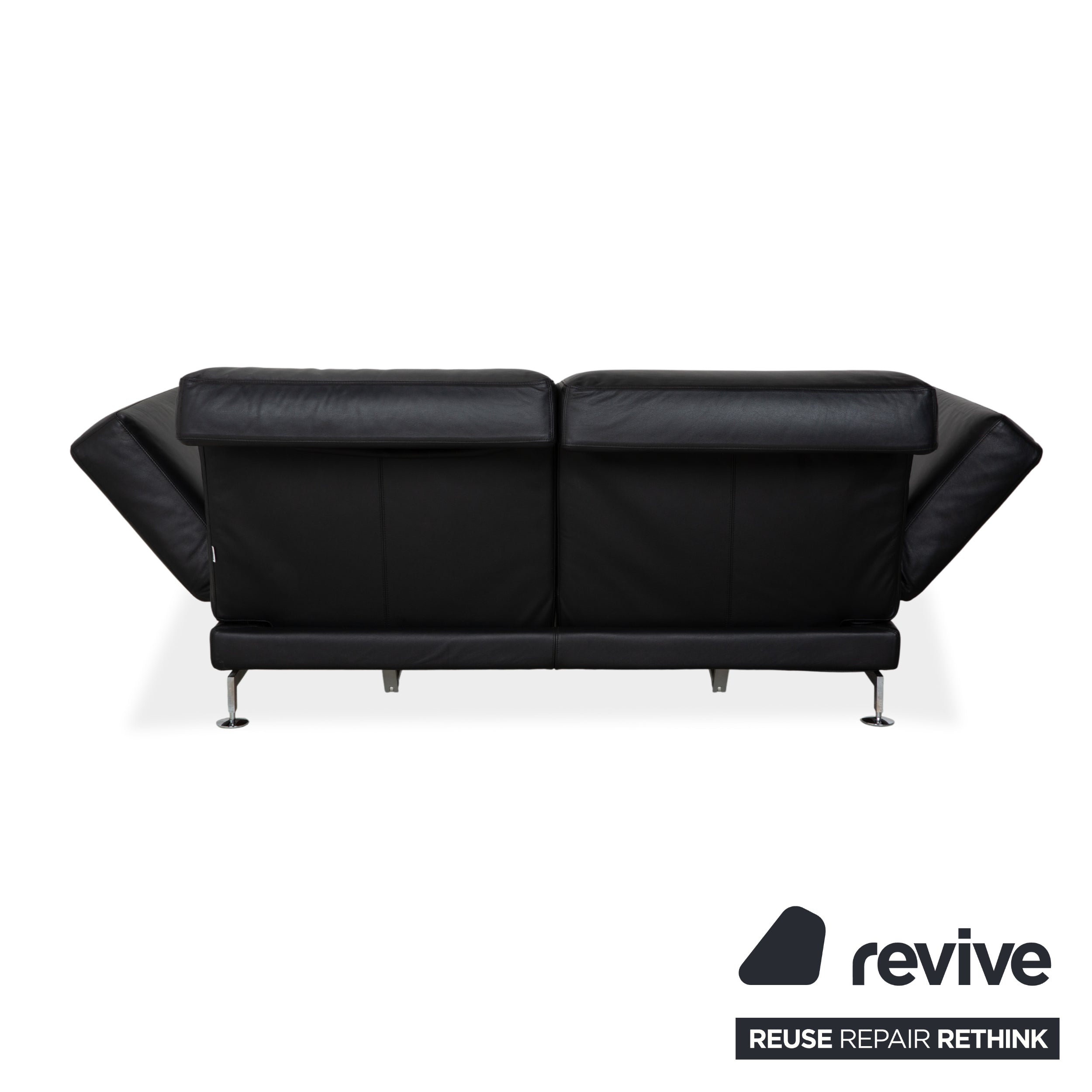 Brühl Moule Zweisitzer Schwarz Leder manuelle Funktion Sofa Couch