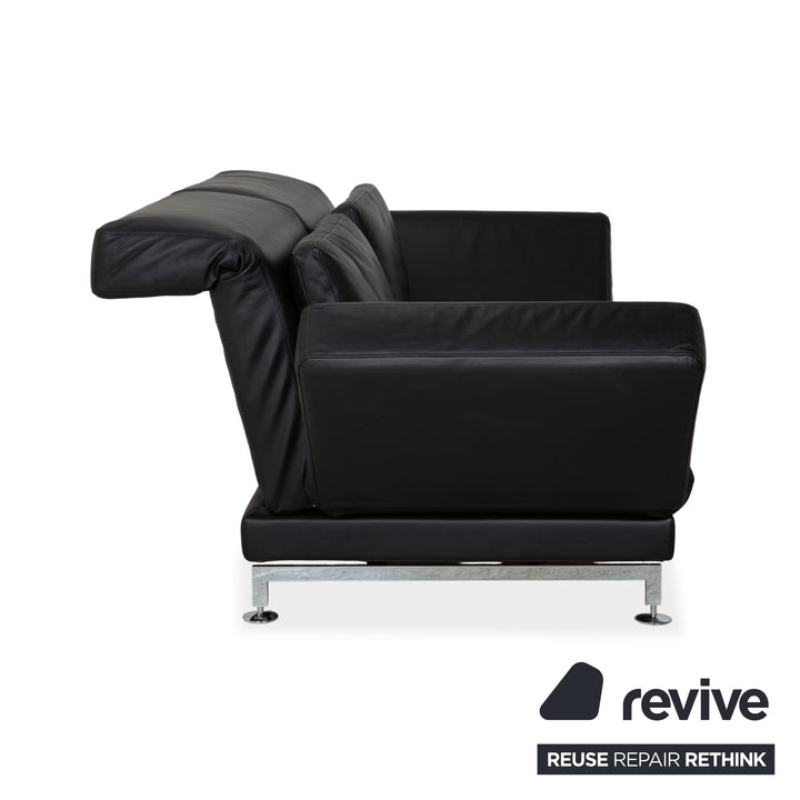 Brühl Moule Zweisitzer Schwarz Leder manuelle Funktion Sofa Couch
