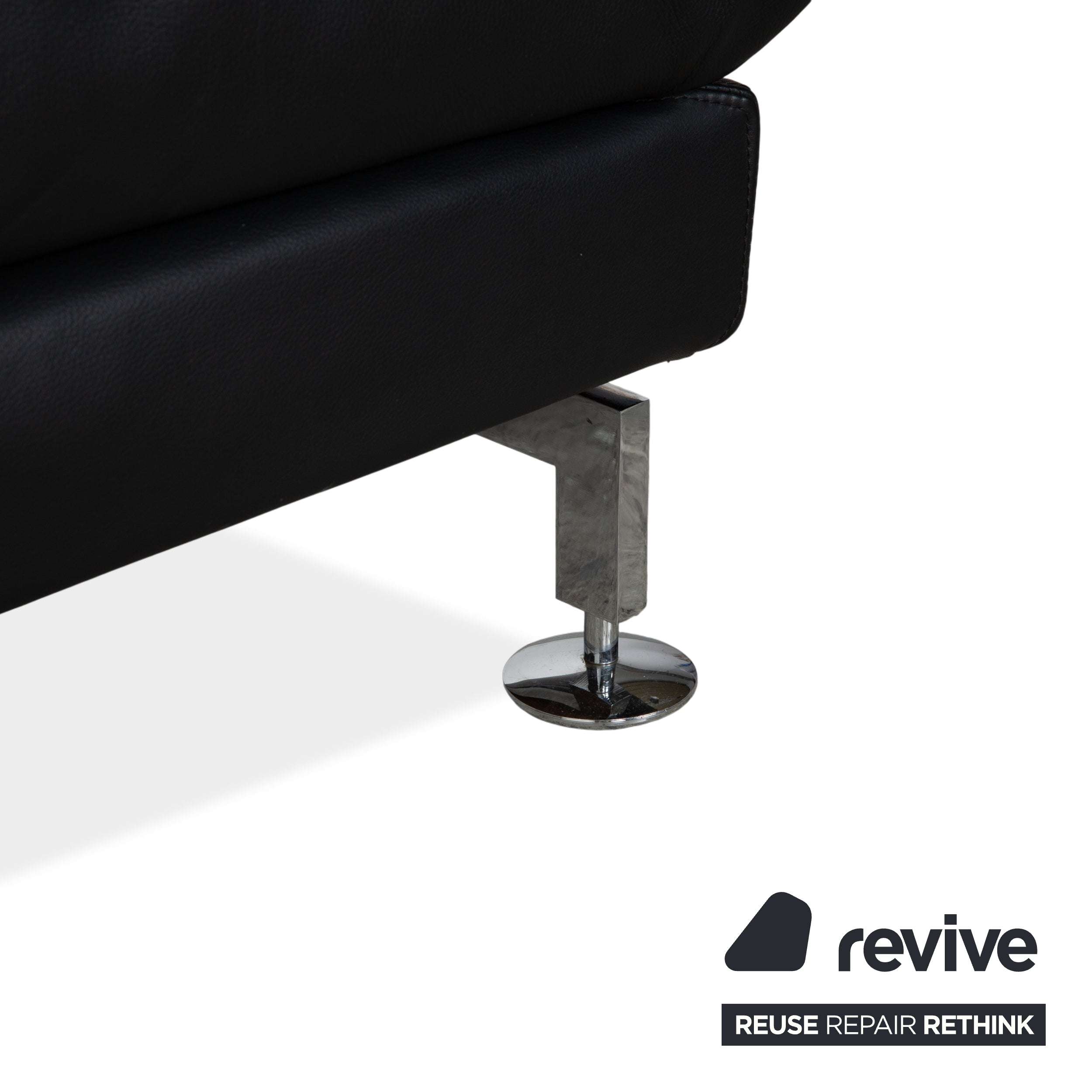 Brühl Moule Zweisitzer Schwarz Leder manuelle Funktion Sofa Couch