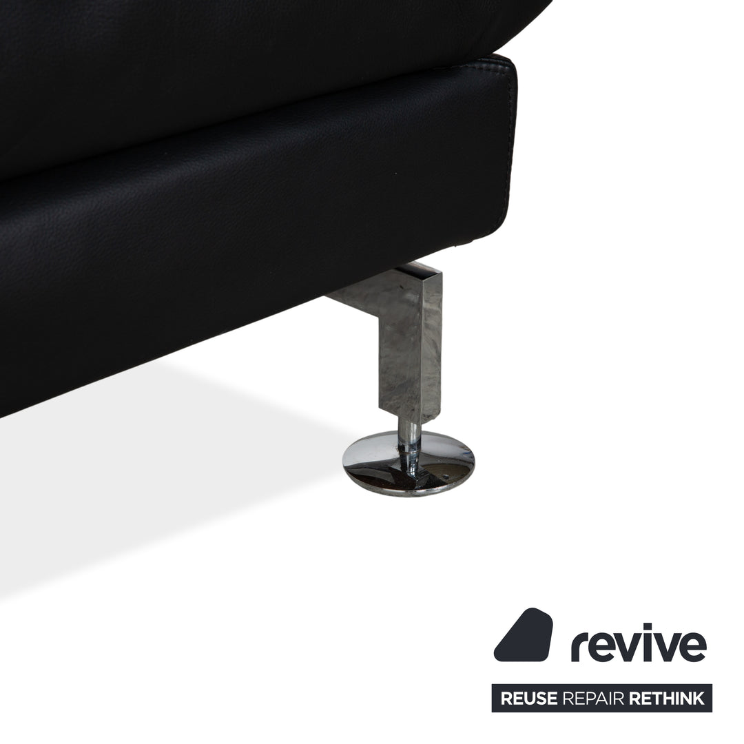 Brühl Moule Zweisitzer Schwarz Leder manuelle Funktion Sofa Couch