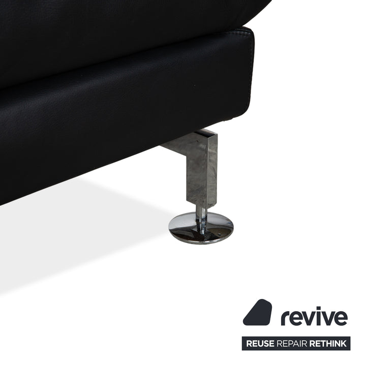 Brühl Moule Zweisitzer Schwarz Leder manuelle Funktion Sofa Couch