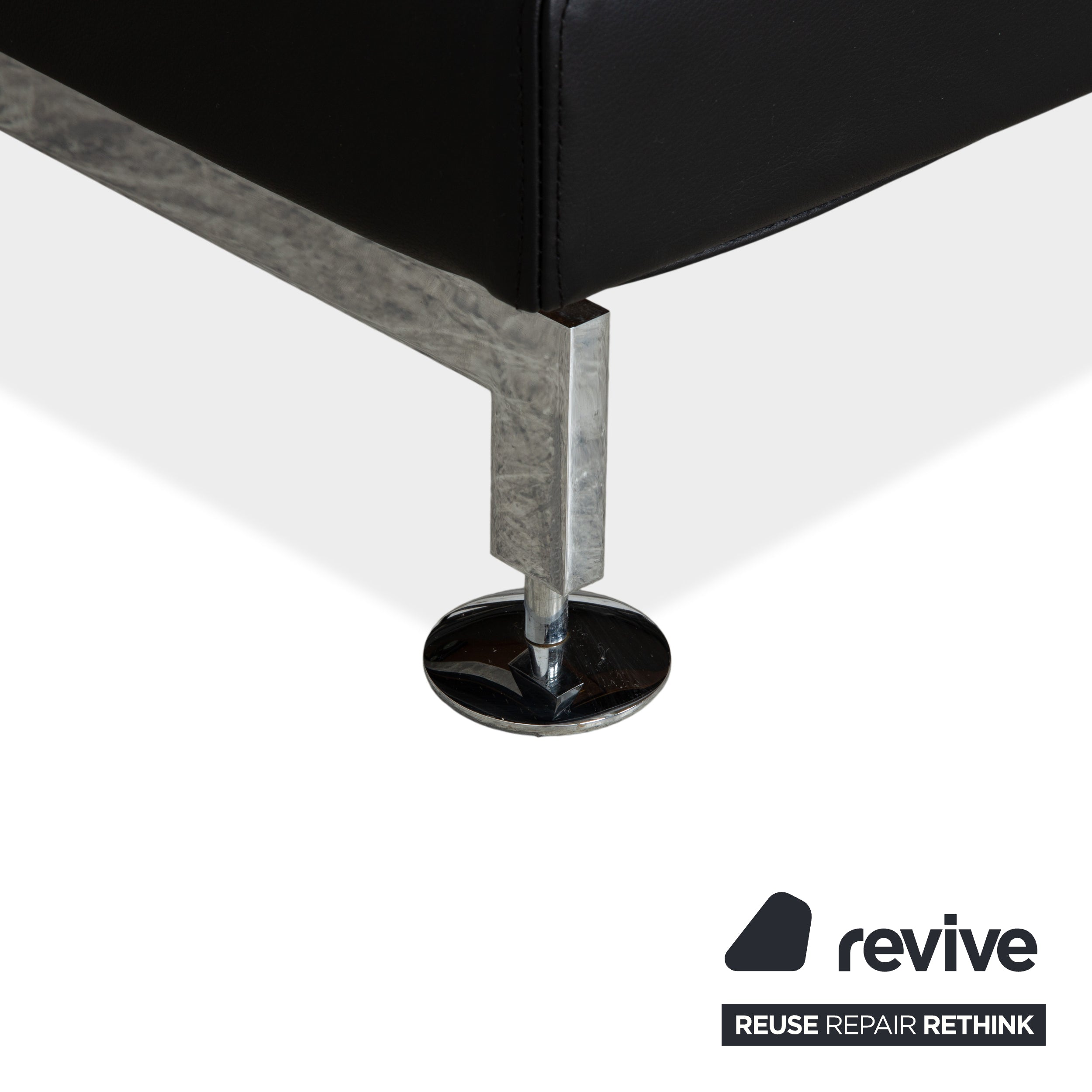 Brühl Moule Zweisitzer Schwarz Leder manuelle Funktion Sofa Couch