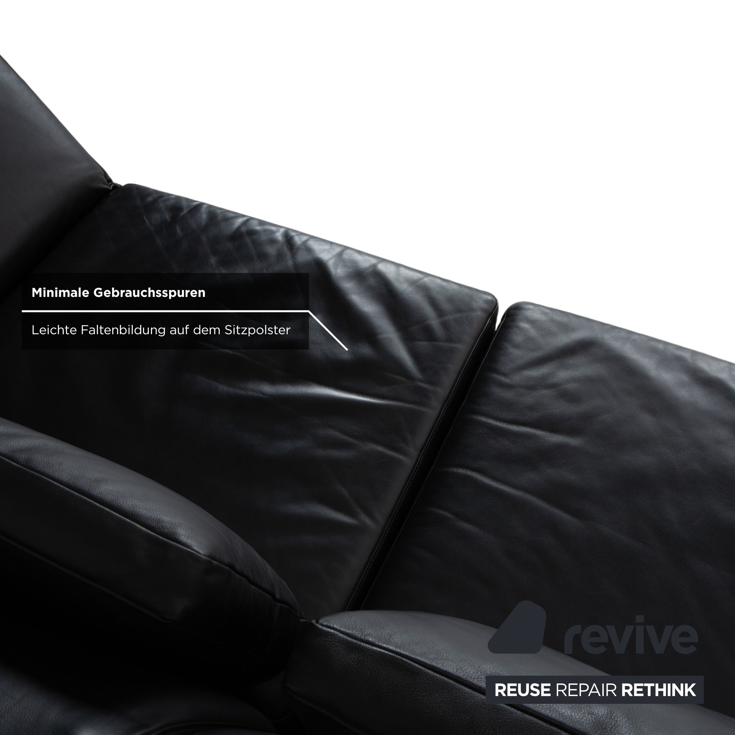 Brühl Moule Zweisitzer Schwarz Leder manuelle Funktion Sofa Couch