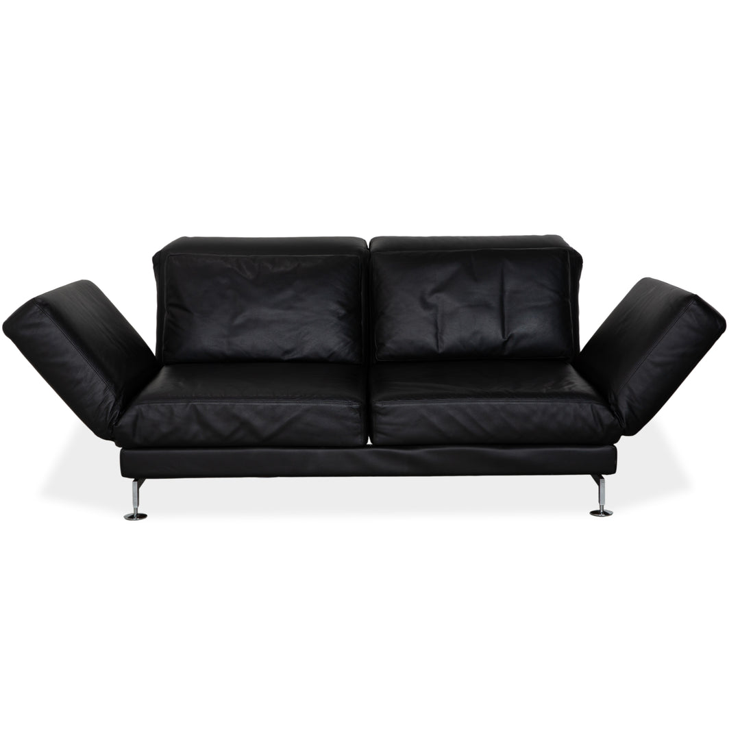 Brühl Moule Zweisitzer Schwarz Leder manuelle Funktion Sofa Couch