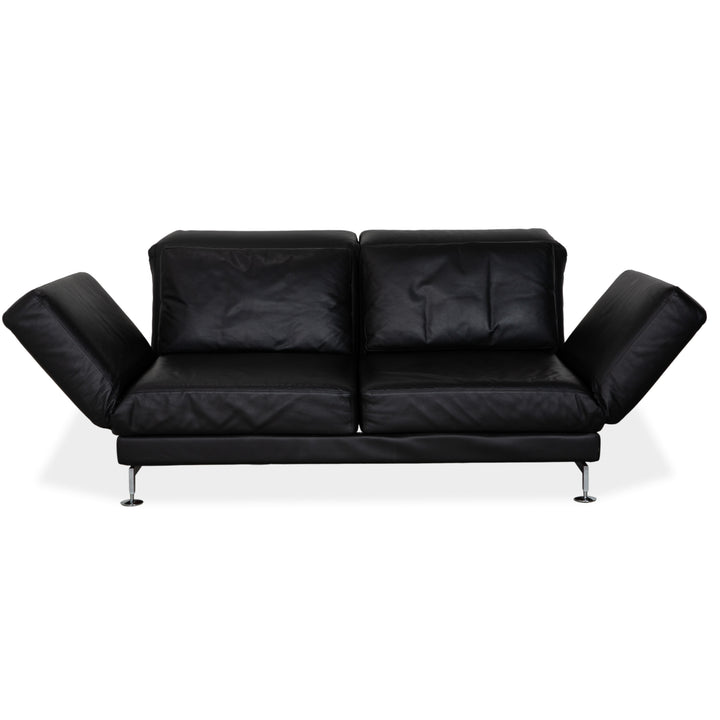 Brühl Moule Zweisitzer Schwarz Leder manuelle Funktion Sofa Couch