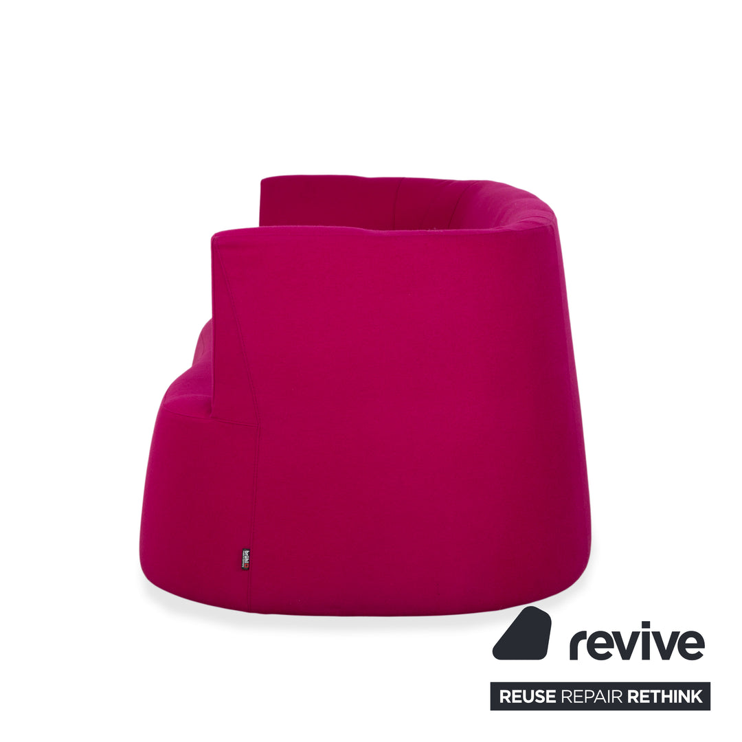 Canapé deux places Brühl Powder en tissu rose magenta