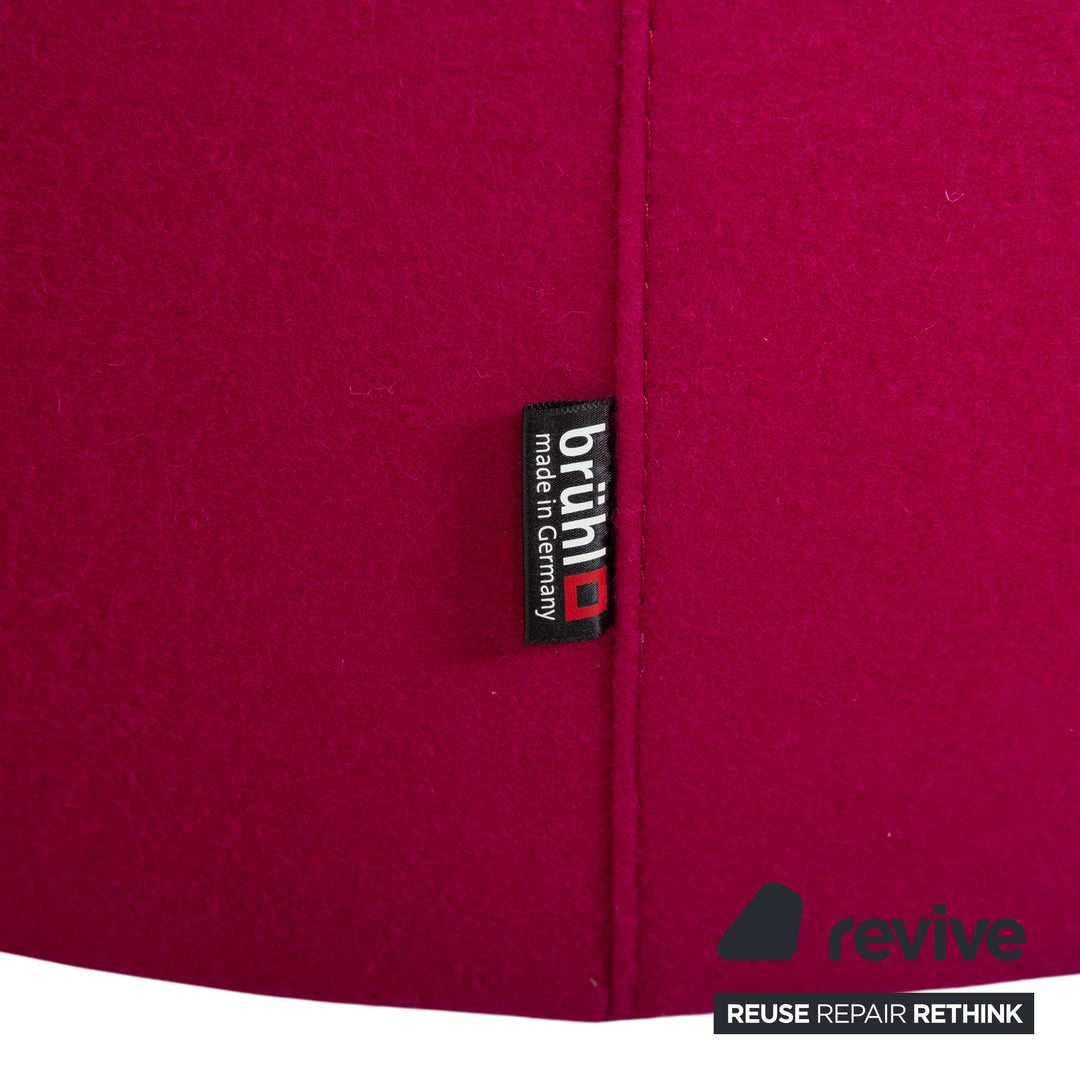 Canapé deux places Brühl Powder en tissu rose magenta