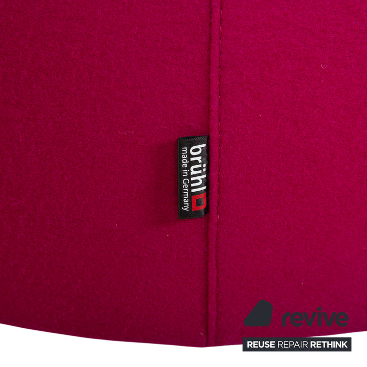 Canapé deux places Brühl Powder en tissu rose magenta