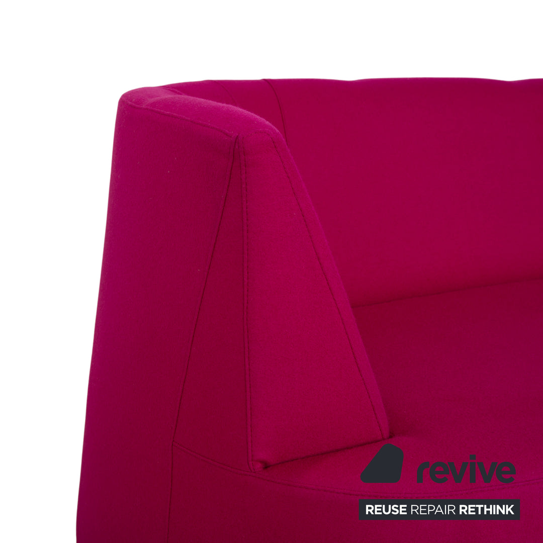 Canapé deux places Brühl Powder en tissu rose magenta