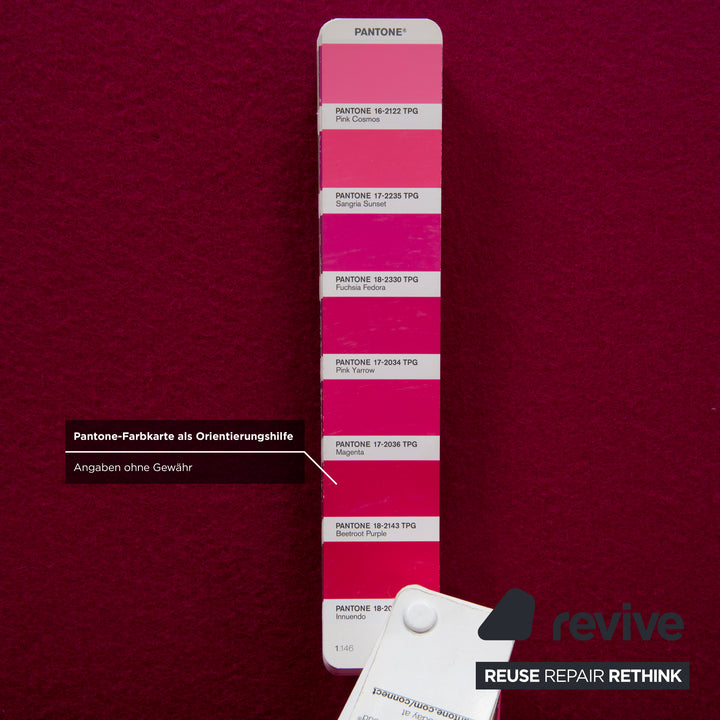 Canapé deux places Brühl Powder en tissu rose magenta