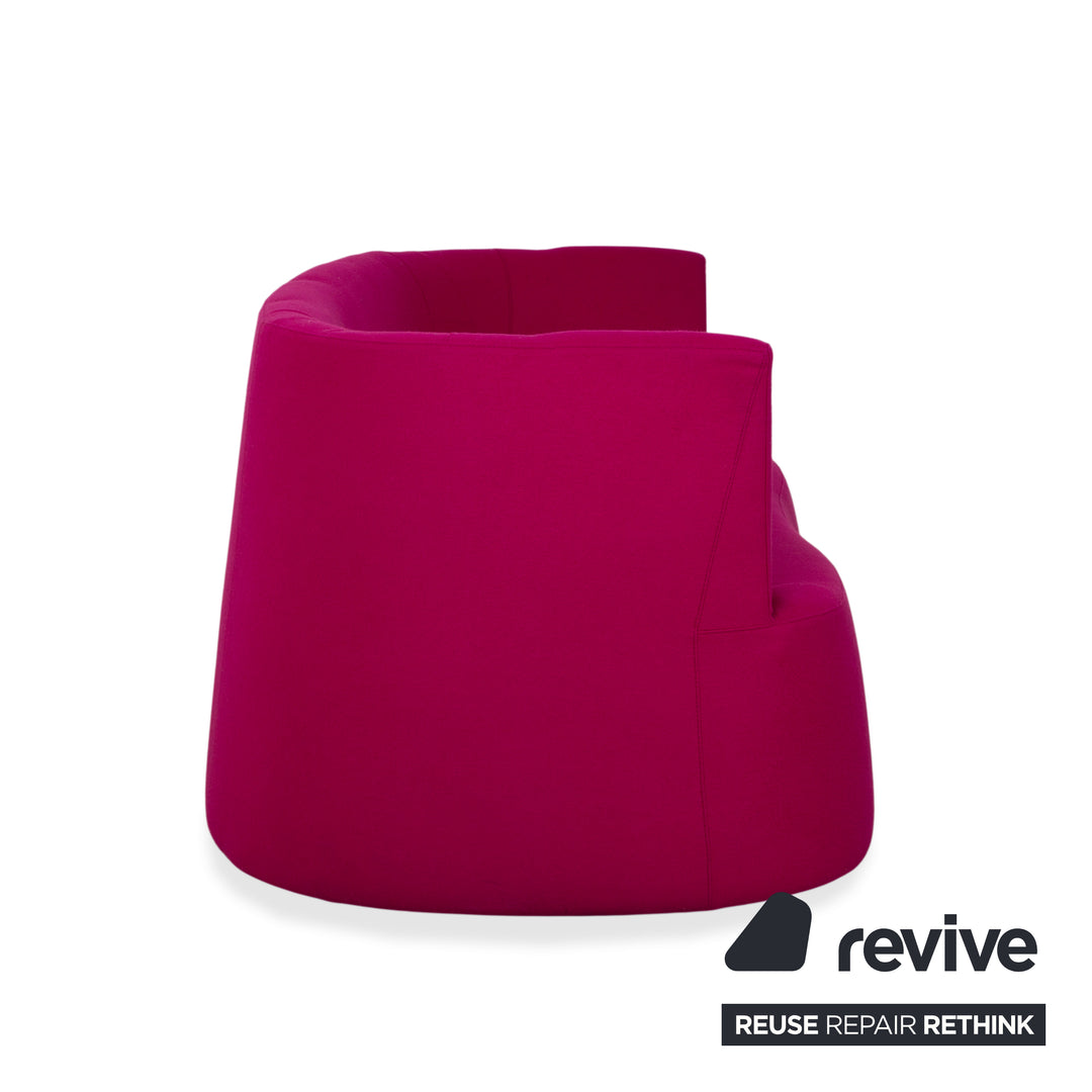 Canapé deux places Brühl Powder en tissu rose magenta