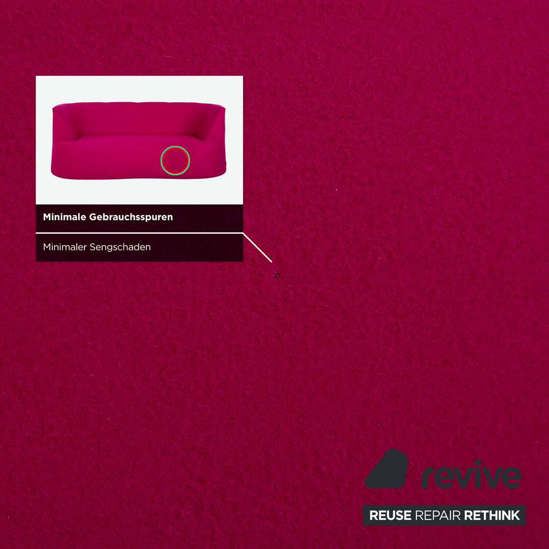 Canapé deux places Brühl Powder en tissu rose magenta