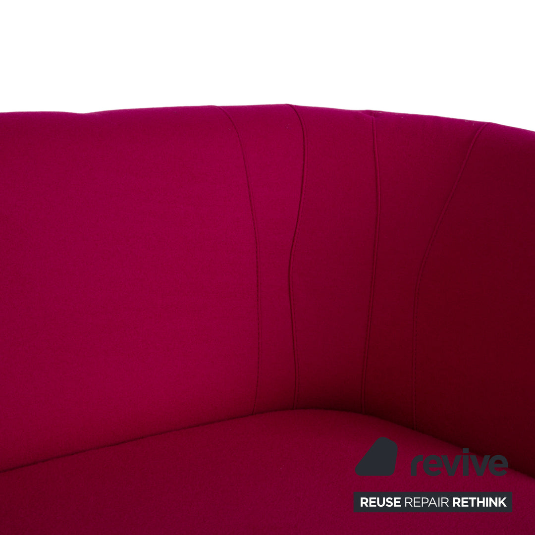 Canapé deux places Brühl Powder en tissu rose magenta