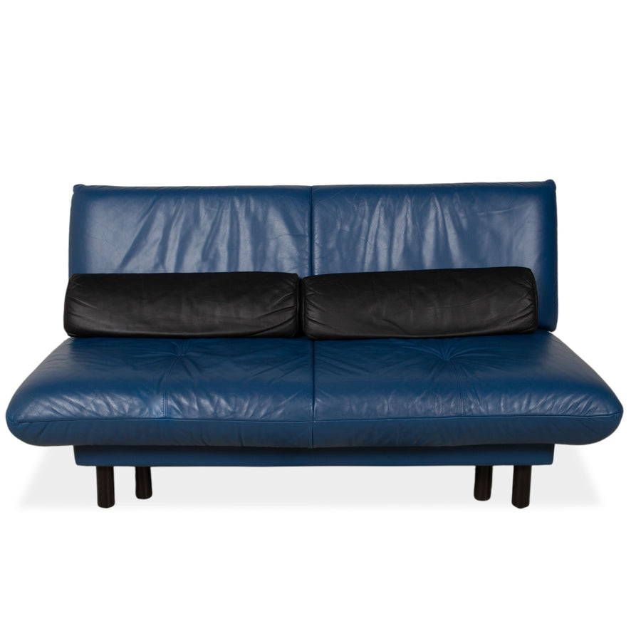 Brühl Quint Leder Zweisitzer Schlafsofa Blau manuelle Funktion Couch