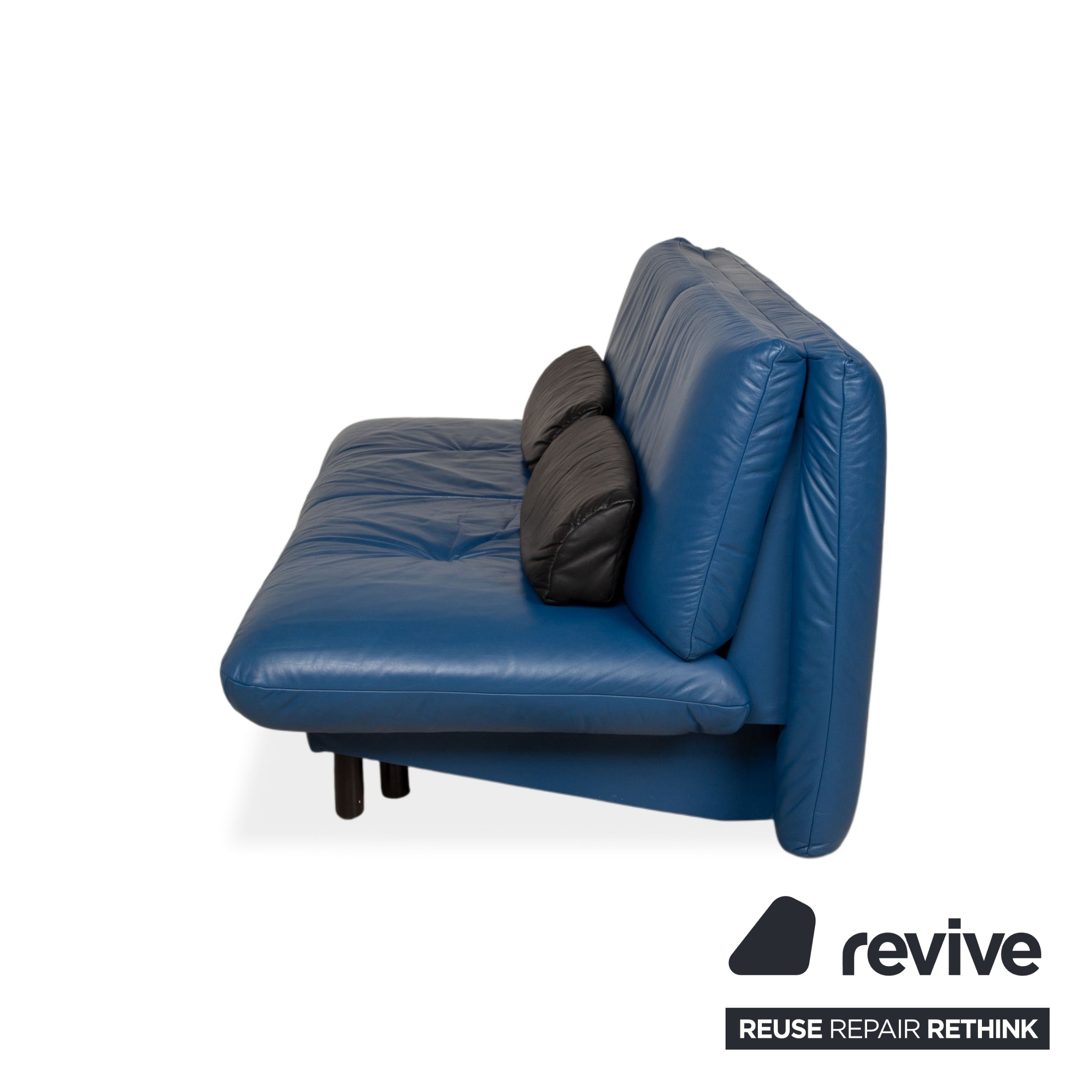 Brühl Quint Leder Zweisitzer Schlafsofa Blau manuelle Funktion Couch
