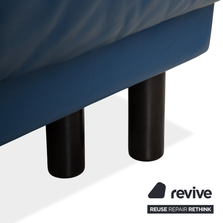Brühl Quint Leder Zweisitzer Schlafsofa Blau manuelle Funktion Couch
