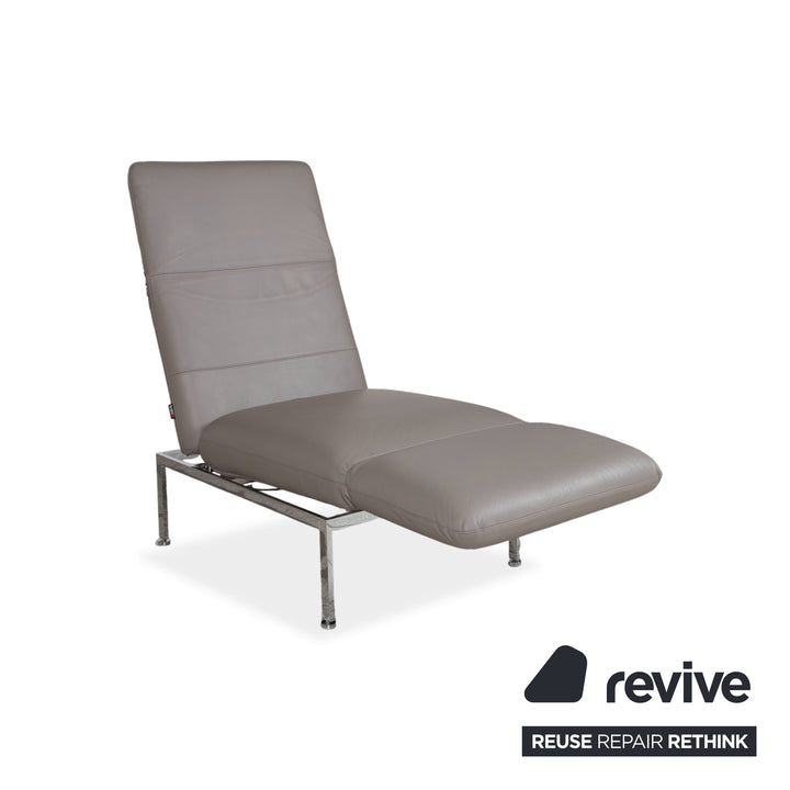 Brühl Roro fauteuil en cuir gris chromé fonction manuelle