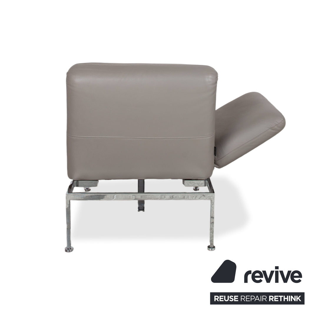 Brühl Roro fauteuil en cuir gris chromé fonction manuelle