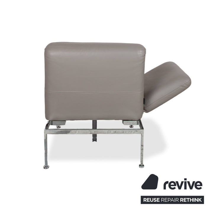 Brühl Roro fauteuil en cuir gris chromé fonction manuelle