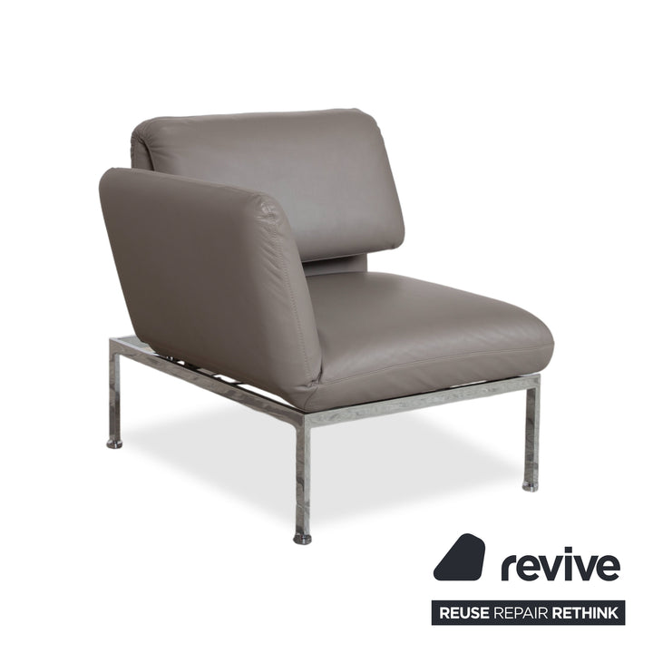 Brühl Roro fauteuil en cuir gris chromé fonction manuelle