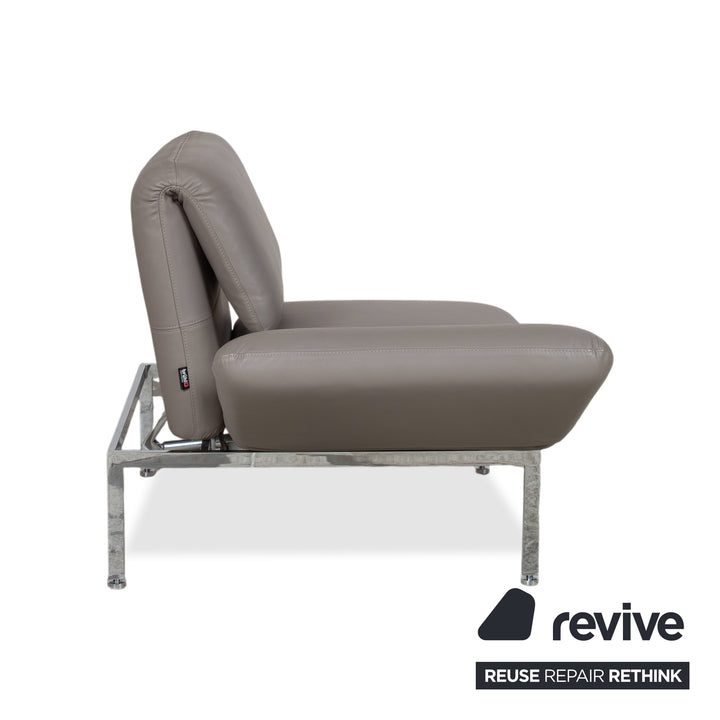 Brühl Roro fauteuil en cuir gris chromé fonction manuelle