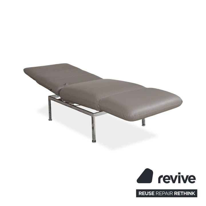 Brühl Roro fauteuil en cuir gris chromé fonction manuelle