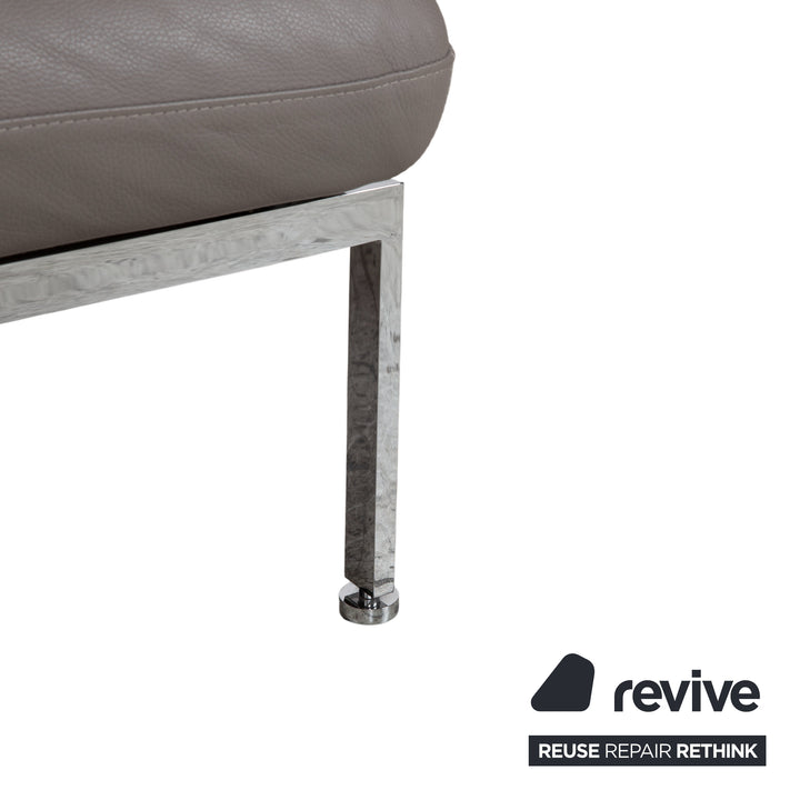 Brühl Roro fauteuil en cuir gris chromé fonction manuelle