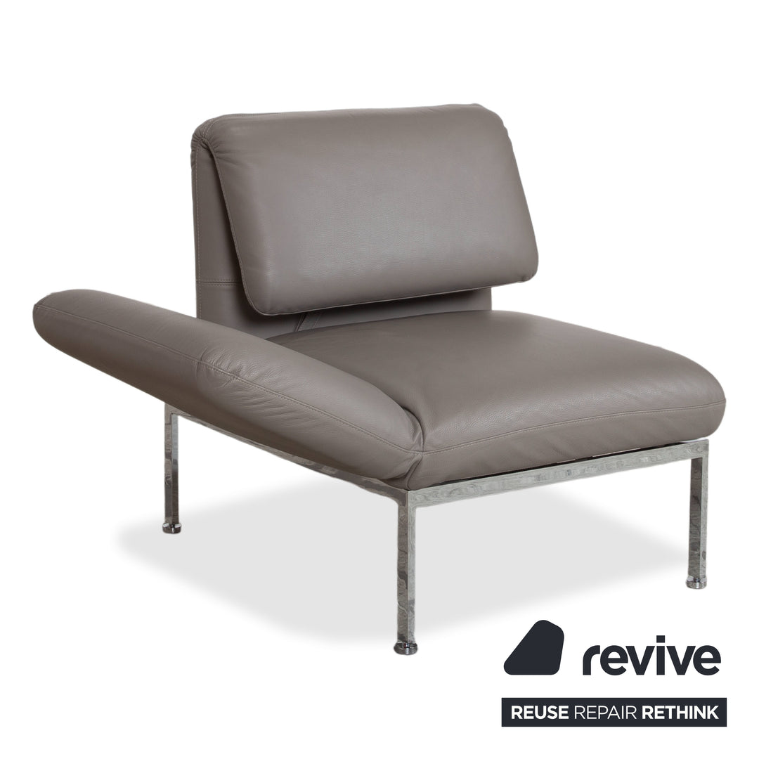 Brühl Roro fauteuil en cuir gris chromé fonction manuelle