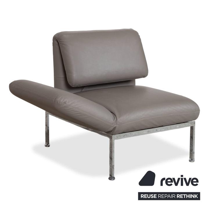 Brühl Roro fauteuil en cuir gris chromé fonction manuelle