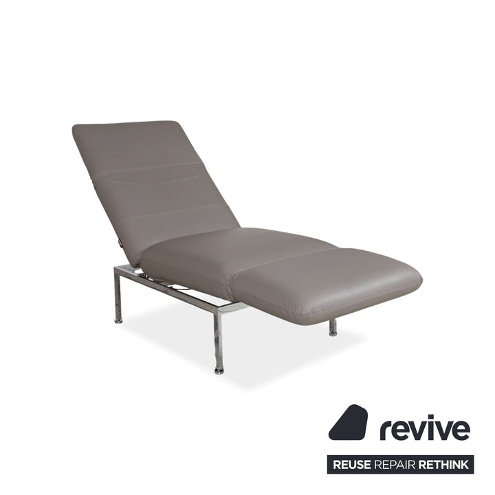 Brühl Roro fauteuil en cuir gris chromé fonction manuelle