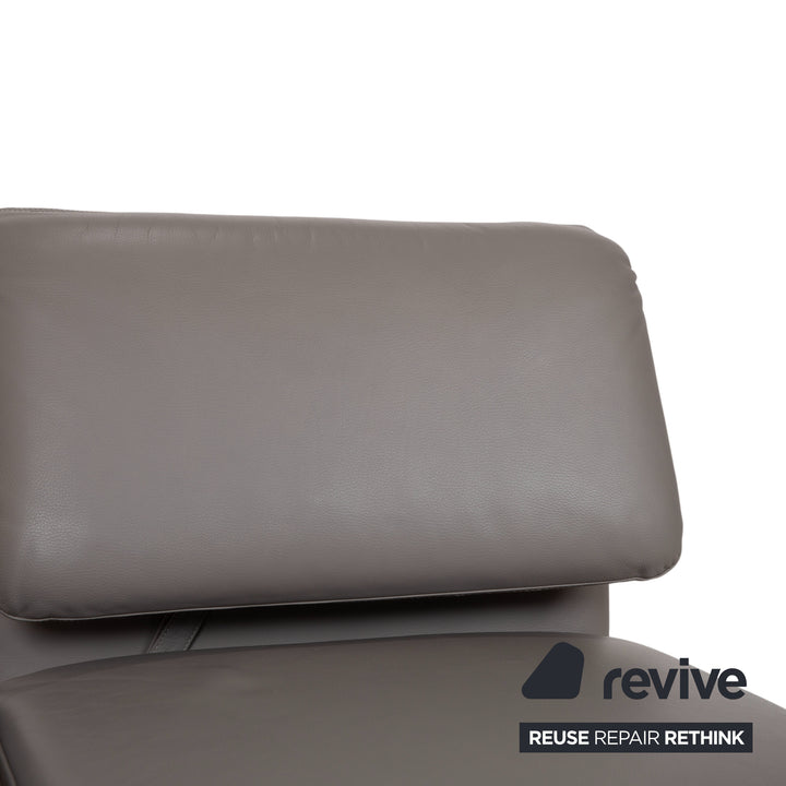 Brühl Roro fauteuil en cuir gris chromé fonction manuelle