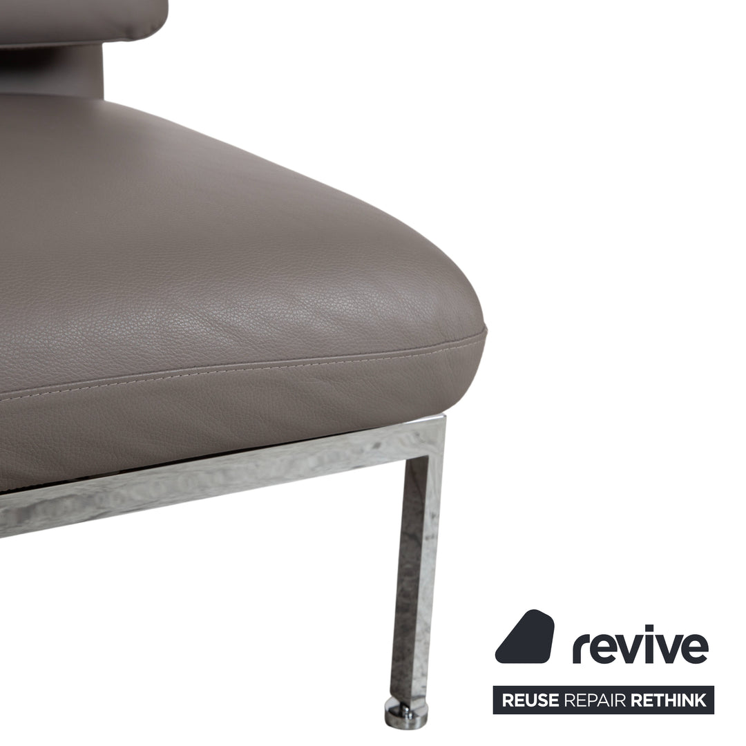 Brühl Roro fauteuil en cuir gris chromé fonction manuelle