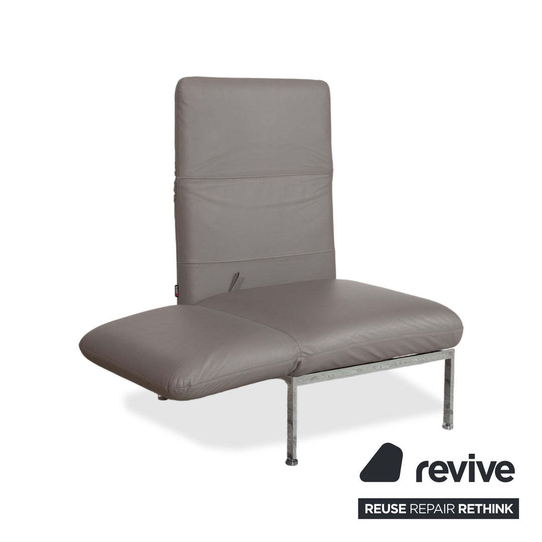 Brühl Roro fauteuil en cuir gris chromé fonction manuelle