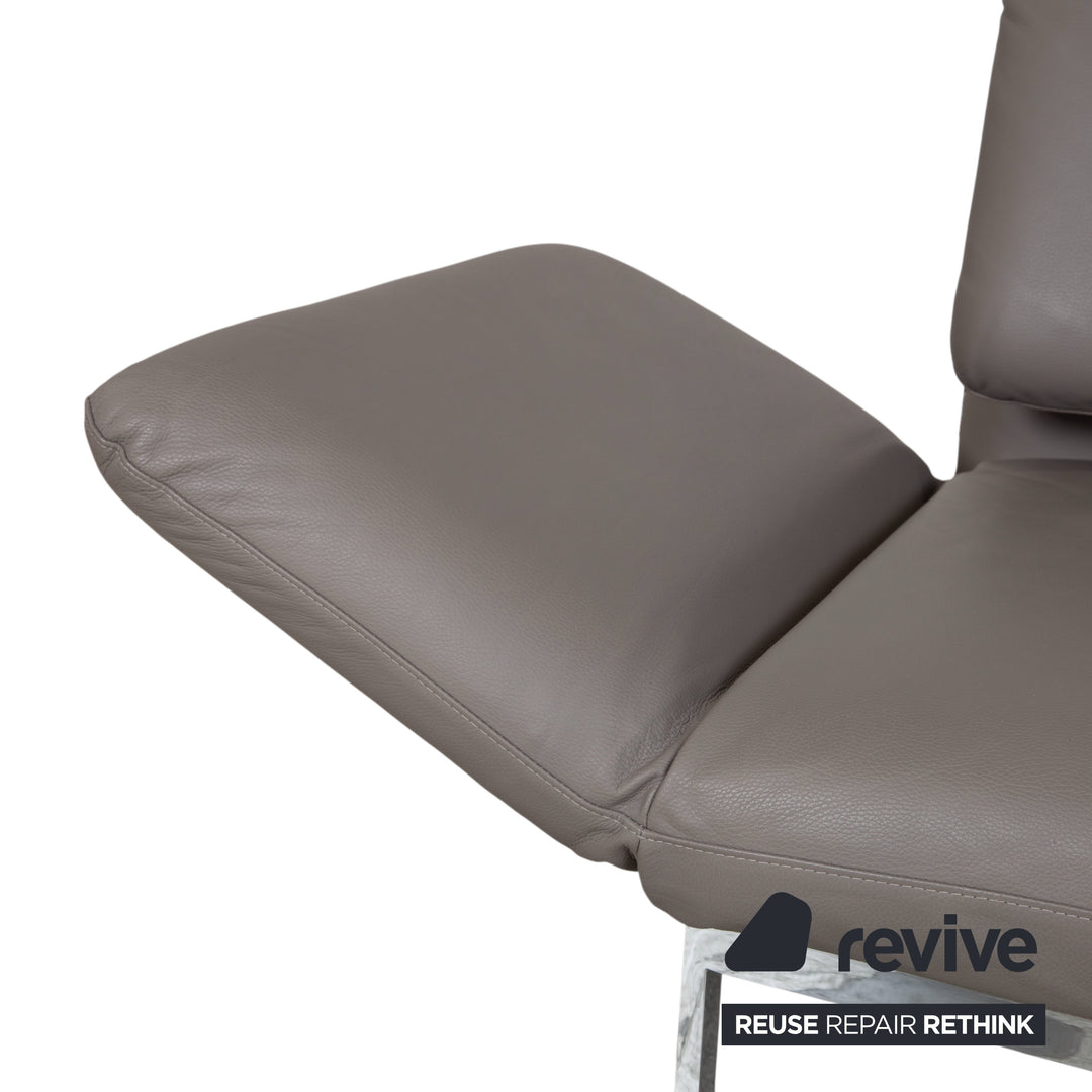 Brühl Roro fauteuil en cuir gris chromé fonction manuelle