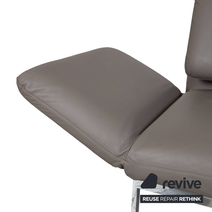 Brühl Roro fauteuil en cuir gris chromé fonction manuelle