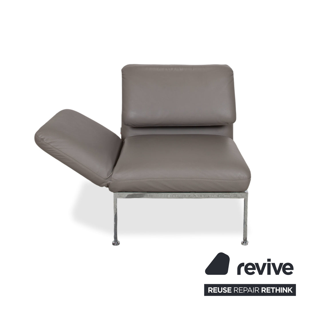 Brühl Roro fauteuil en cuir gris chromé fonction manuelle