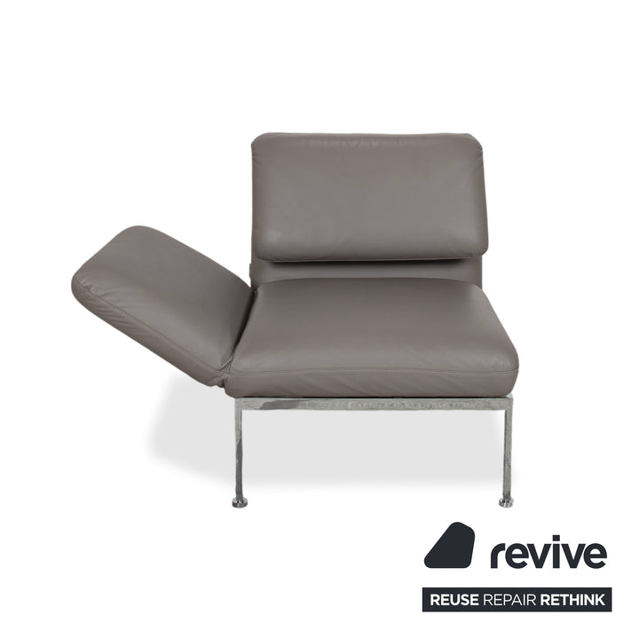 Brühl Roro fauteuil en cuir gris chromé fonction manuelle