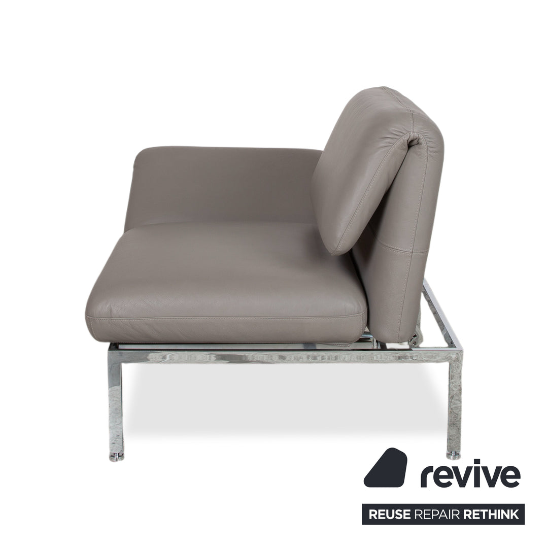 Brühl Roro fauteuil en cuir gris chromé fonction manuelle