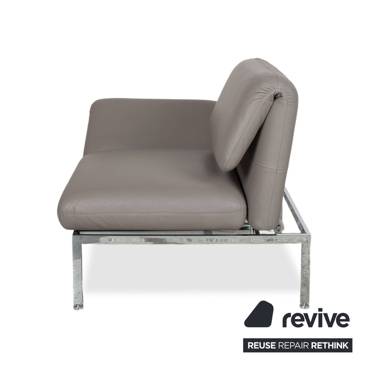 Brühl Roro fauteuil en cuir gris chromé fonction manuelle