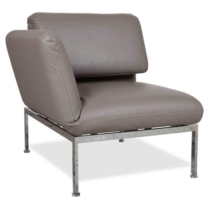 Brühl Roro fauteuil en cuir gris chromé fonction manuelle
