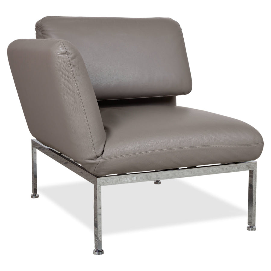 Brühl Roro fauteuil en cuir gris chromé fonction manuelle