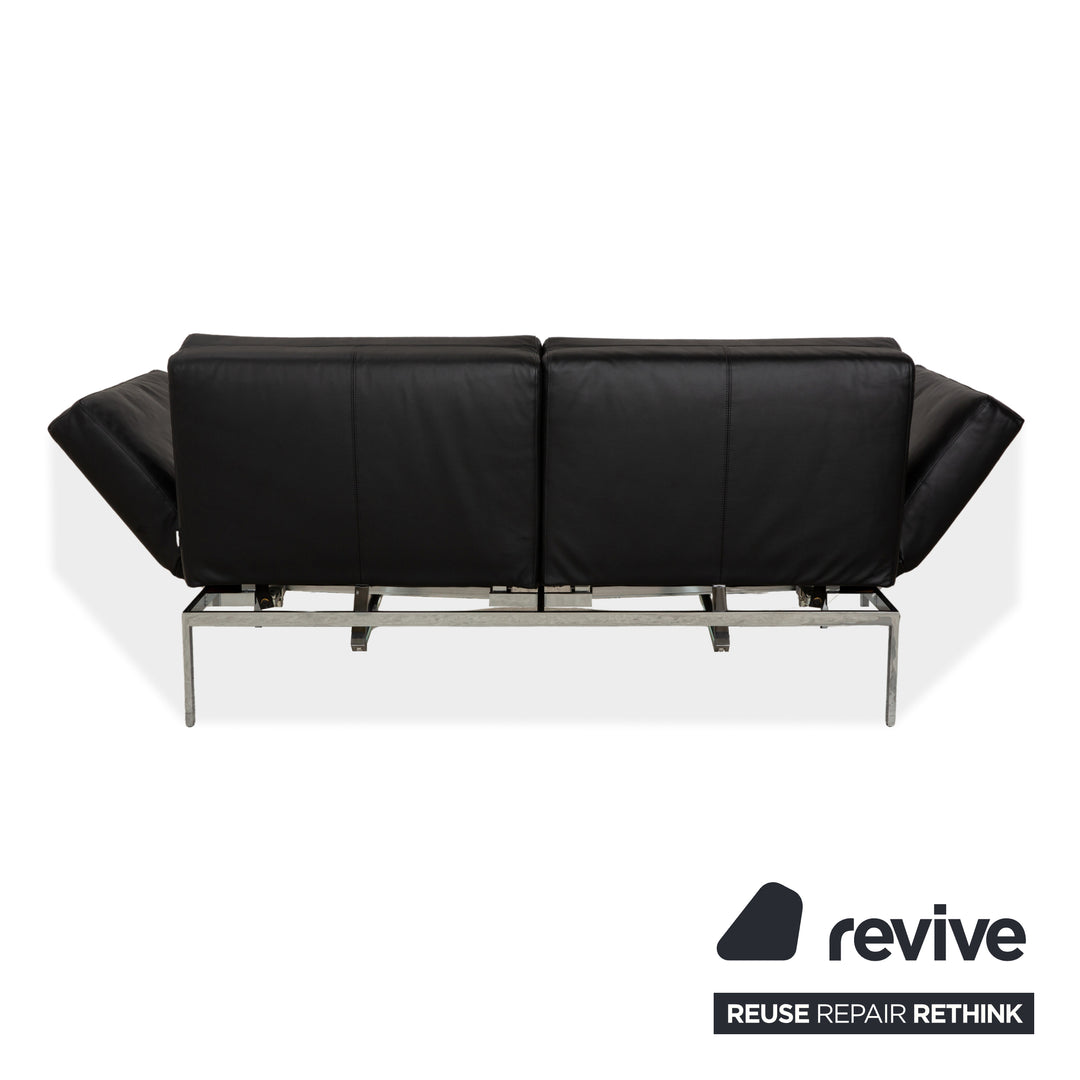 Brühl Roro Leder Zweisitzer Schwarz manuelle Funktion Sofa Couch Schlafsofa