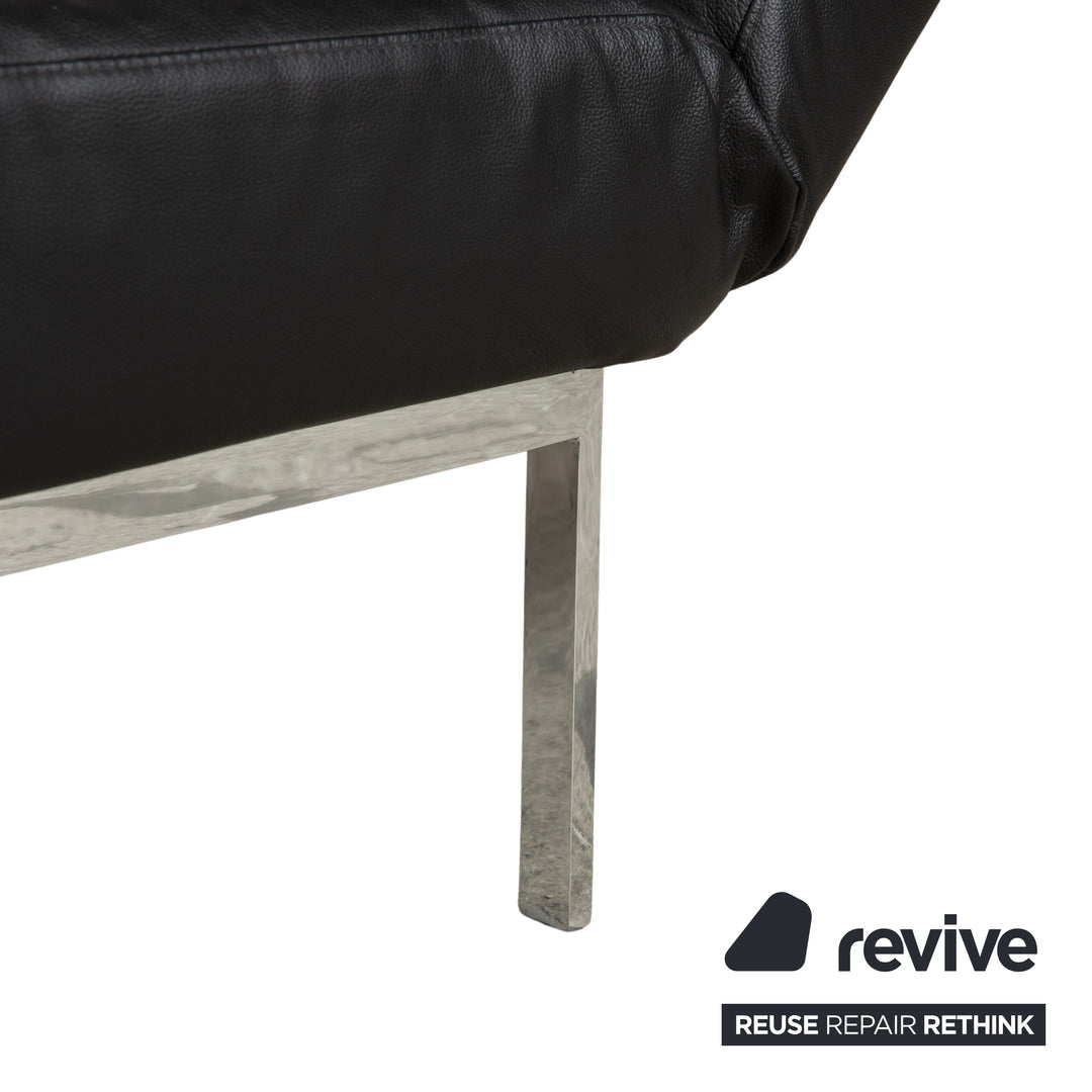 Brühl Roro Leder Zweisitzer Schwarz manuelle Funktion Sofa Couch Schlafsofa