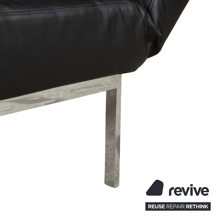 Brühl Roro Leder Zweisitzer Schwarz manuelle Funktion Sofa Couch Schlafsofa