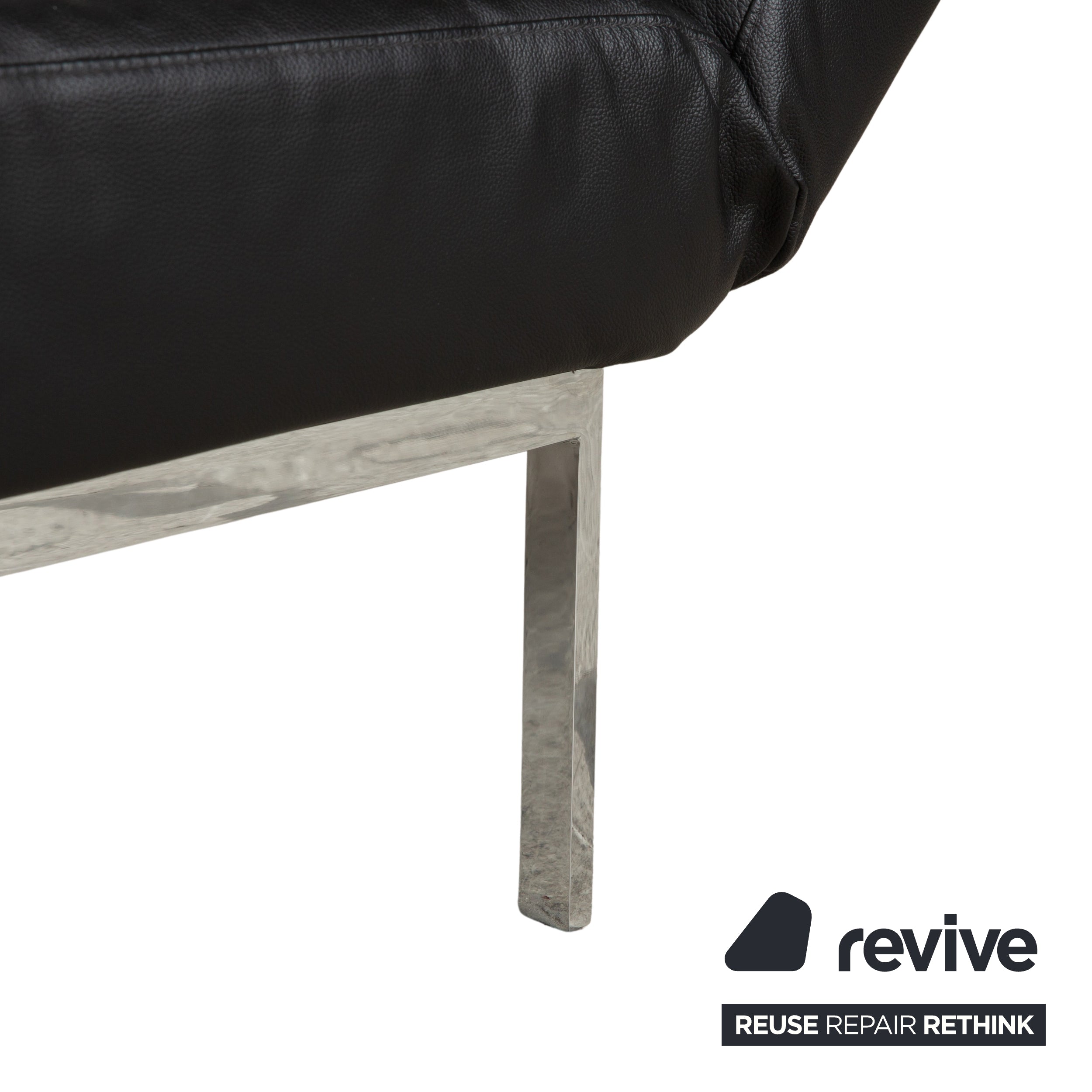 Brühl Roro Leder Zweisitzer Schwarz manuelle Funktion Sofa Couch Schlafsofa