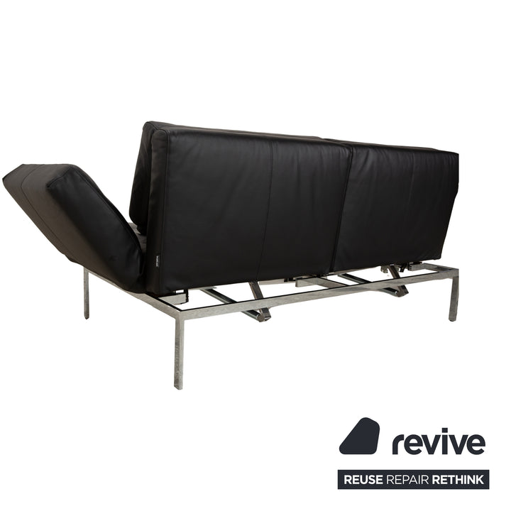 Brühl Roro Leder Zweisitzer Schwarz manuelle Funktion Sofa Couch Schlafsofa