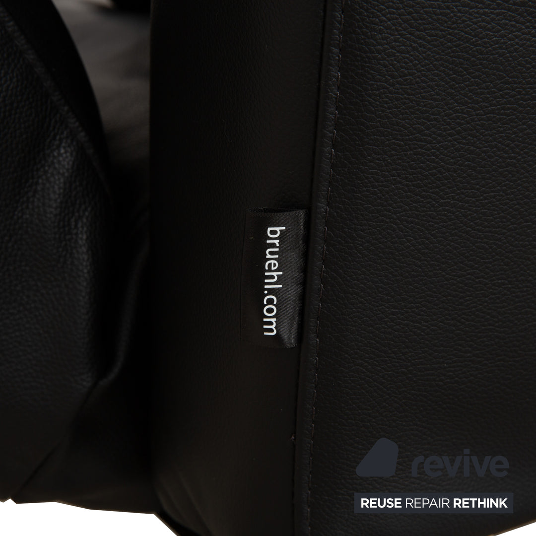 Brühl Roro Leder Zweisitzer Schwarz manuelle Funktion Sofa Couch Schlafsofa