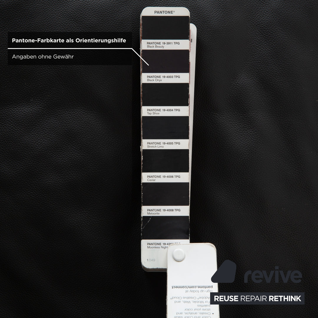 Brühl Roro Leder Zweisitzer Schwarz manuelle Funktion Sofa Couch Schlafsofa