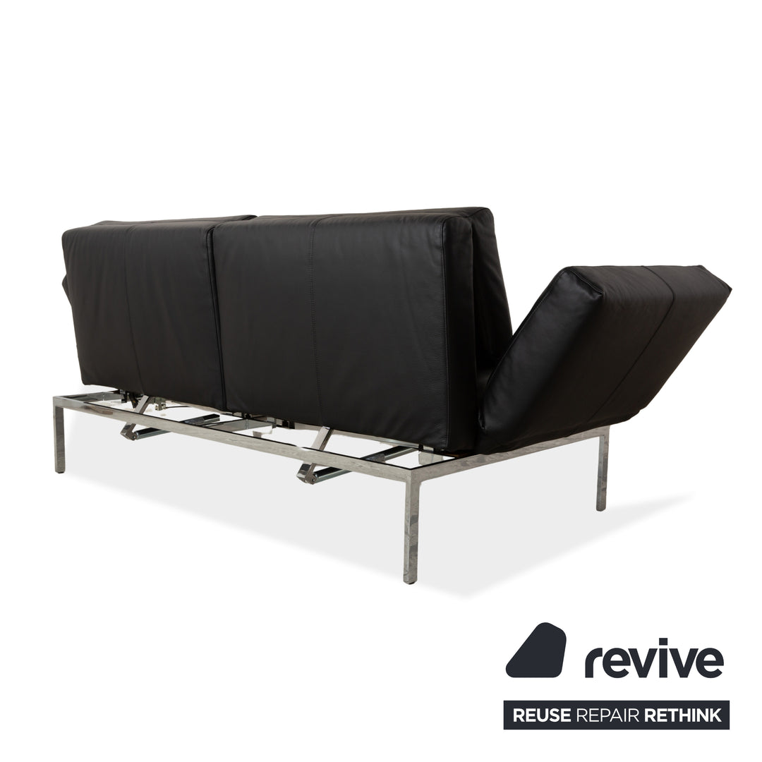 Brühl Roro Leder Zweisitzer Schwarz manuelle Funktion Sofa Couch Schlafsofa